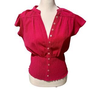 Maeve Market Day Waisted Short-Sleeve Top